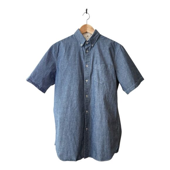 Rag & Bone Standard Issue Blue Chambray Short Sleeve Button Shirt Mens SZ Small - Picture 1 of 8